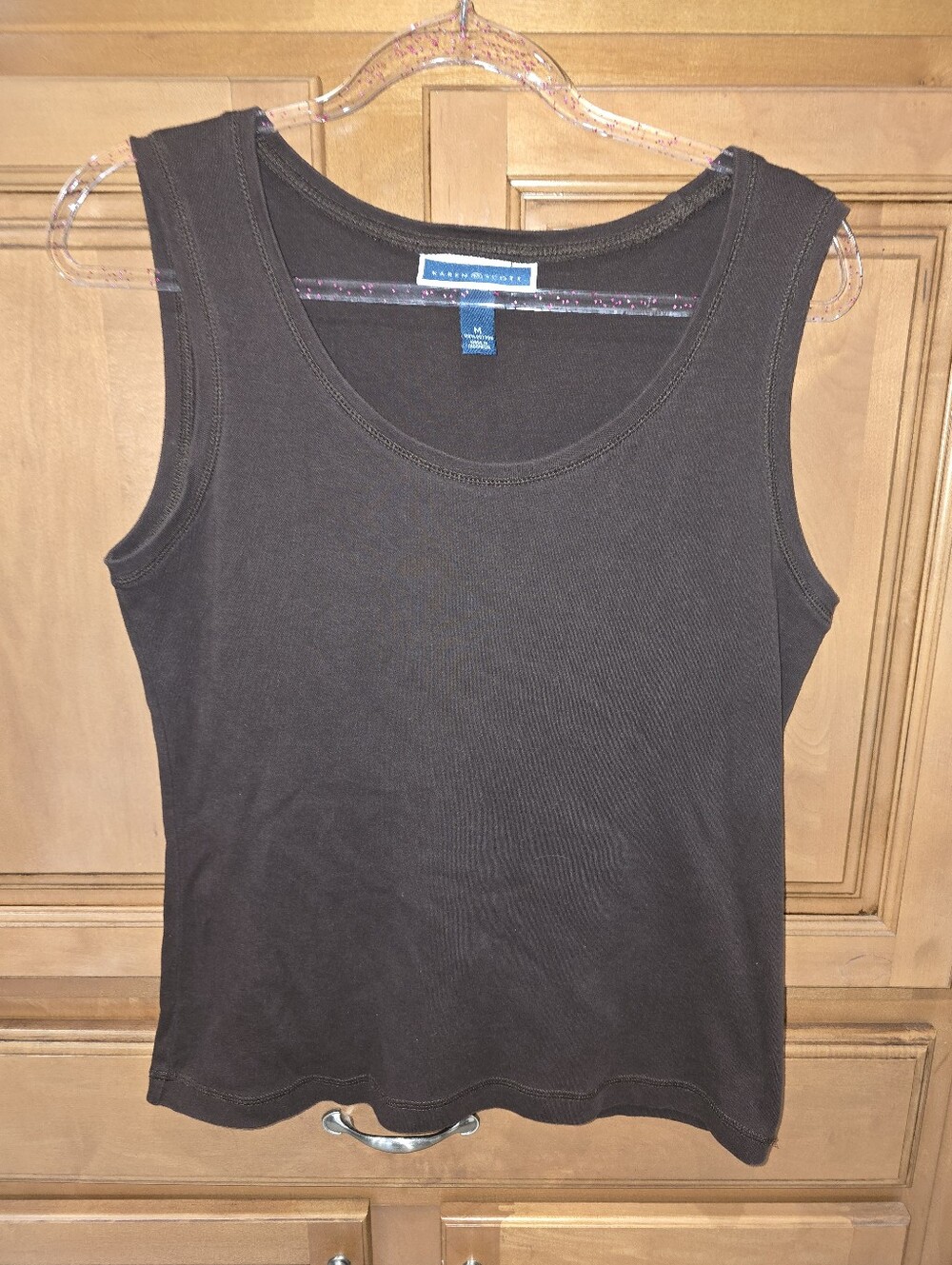 Karen Scott Brown Scoop Neck Tank Top Size M